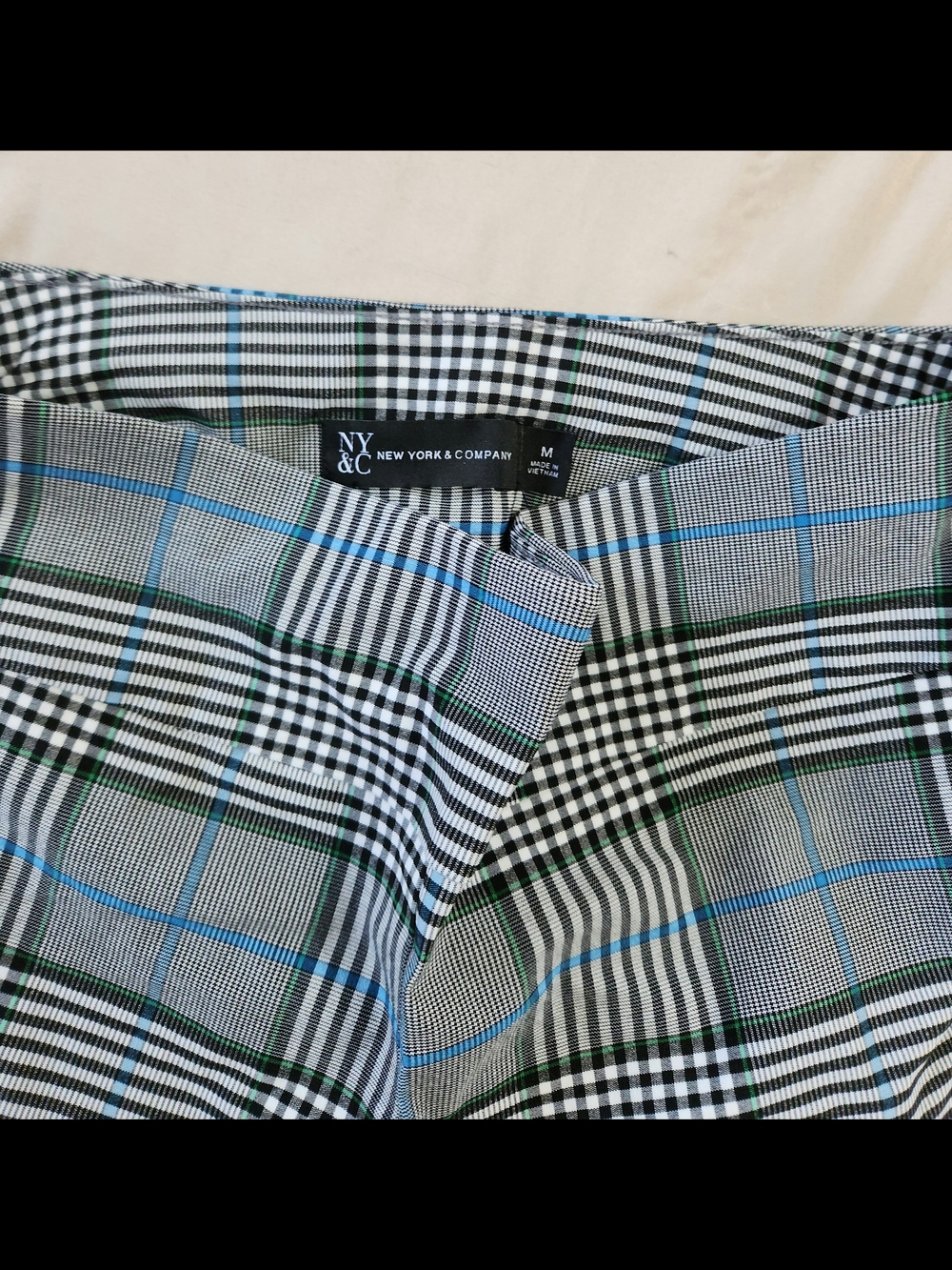 NY&C Plaid Skinny Dress Pants Strech